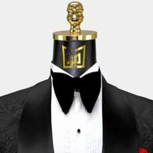 Gravata borboleta preta  design Francês em veludo