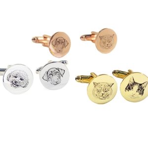 Abotoadura Clássica com a foto do seu PET em aço inox - Imagem 4