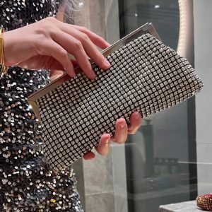 Clutch toda em Strass prateada luxo - Imagem 3