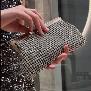 Clutch toda em Strass prateada luxo - Imagem 4